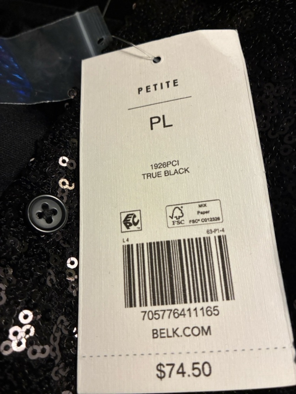 Ruby Rd. Women's shimmering Cardigan in Black sequins.